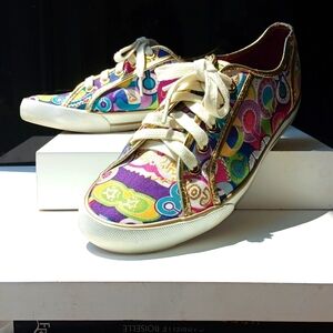 Coach Women's 7 B Multi Colored Canvas DEE 1941 Sneakers